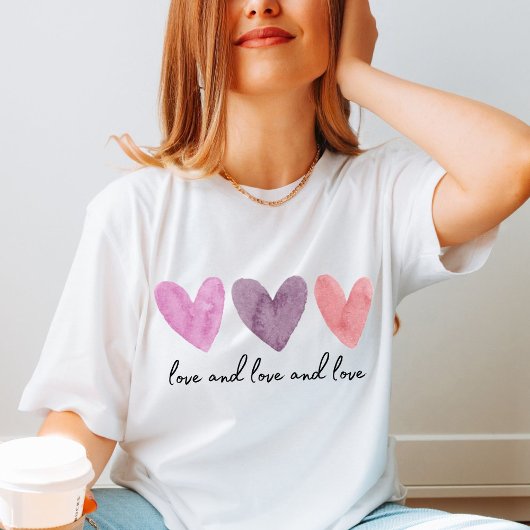 Drei Wasserfarben mit personalisierbarem Text T-Shirt