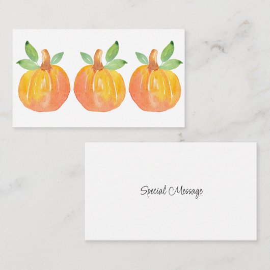 Drei Wasserfarbenkürbis 2 Mitteilungskarte (Vorne/Hinten)