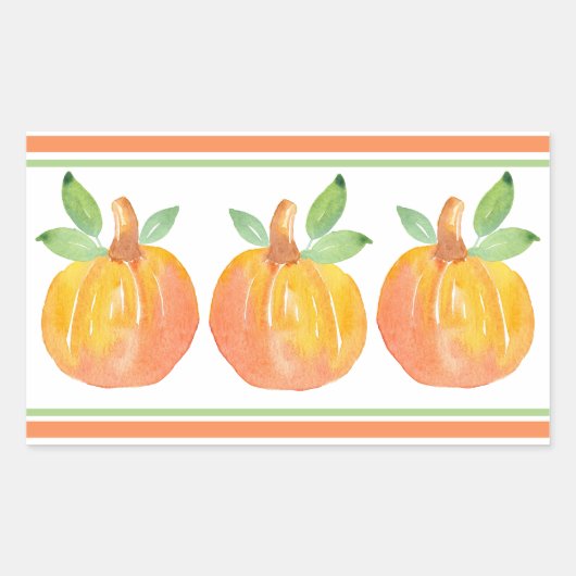 Drei Wasserfarbenkürbis 2 Rechteckiger Aufkleber (Vorderseite)