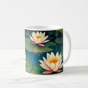 Drei Wasserlilien Kaffeetasse