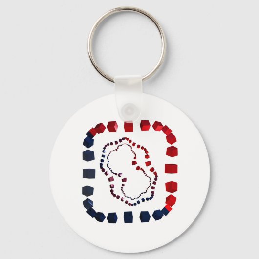 Drei Wege kubiert Schlüsselanhänger (Vorderseite)