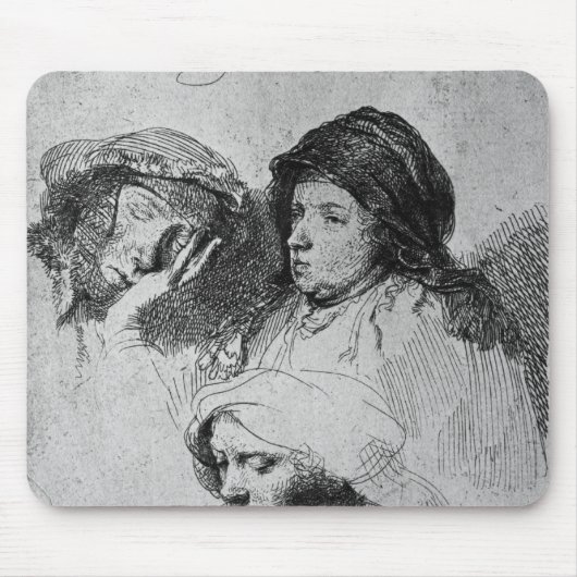 Drei weibliche Köpfe mit einem schlafend, 1637 Mousepad (Vorne)