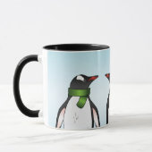 Drei weihnachtliche Gentoo Pinguine mit einem Indi Tasse (Links)