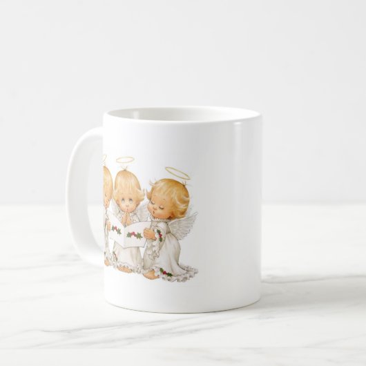 Drei WeihnachtsAngels Kaffeetasse (Vorderseite Links)