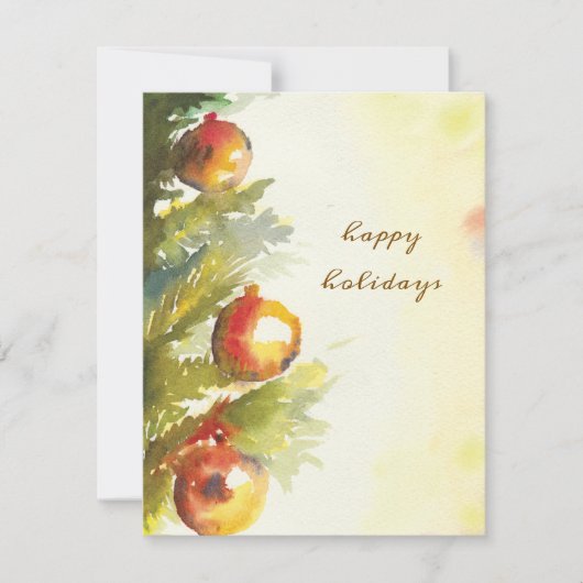 drei Weihnachtsbällchen Feiertagskarte (Vorderseite)