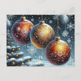 Drei Weihnachtsbälle Postkarte