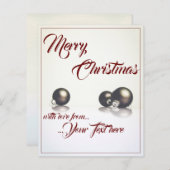 Drei Weihnachtsbälle vor hellem Hintergrund (Vorne/Hinten)