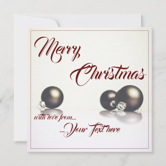 Drei Weihnachtsbälle vor hellem Hintergrund (Vorderseite)