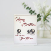 Drei Weihnachtsbälle vor hellem Hintergrund (Stehend Vorderseite)