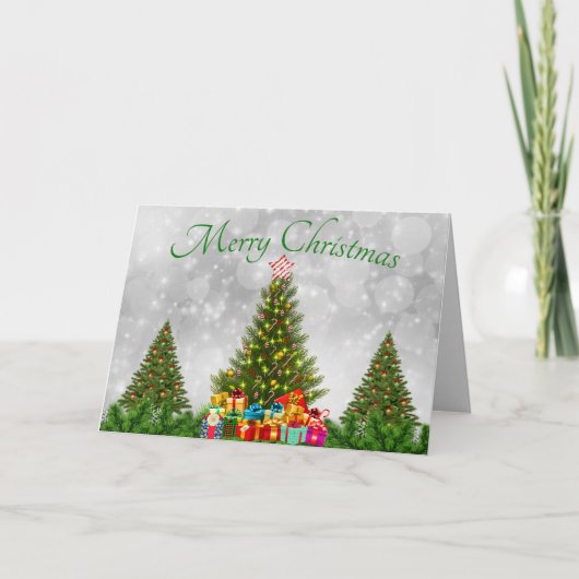 Drei Weihnachtsbaume Karte (Vorderseite)