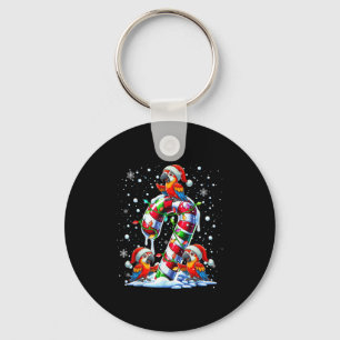 Drei Weihnachtsfeiern auf Candy Cane Weihnachtskid Schlüsselanhänger