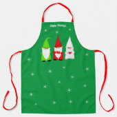 Drei Weihnachtsgnomen auf Grün Schürze (Vorderseite)