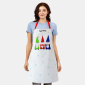 Drei Weihnachtsgnomen auf Weiß Schürze (Getragen)