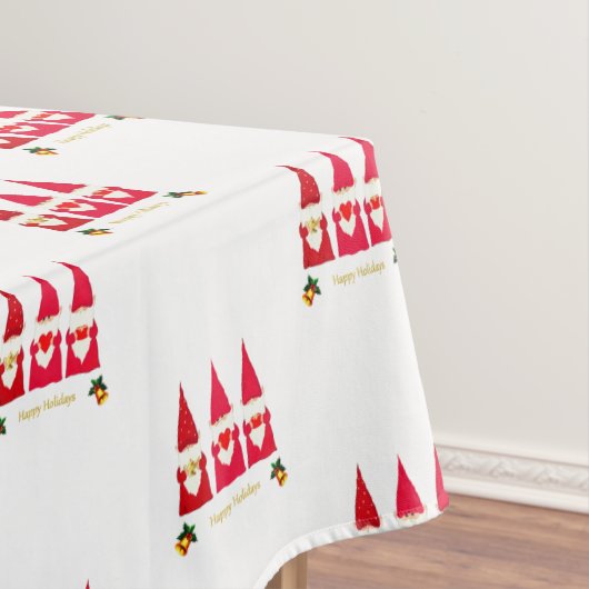 Drei Weihnachtsgnomen auf Weiß Tischdecke (Beispiel)