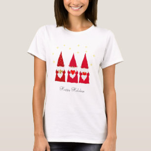 Drei Weihnachtsgnomen & Sterne T-Shirt