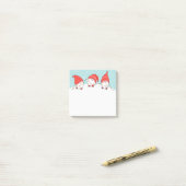 Drei Weihnachtsgnomes Elves Post-It-Notes Post-it Klebezettel (Auf Schreibtisch)