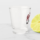 Drei Weihnachtsgnomes Kariertes Design | Weihnacht Schnapsglas (Links)