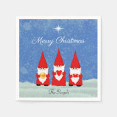Drei Weihnachtsgnomes Serviette (Vorderseite)