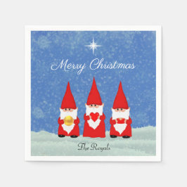 Drei Weihnachtsgnomes Serviette