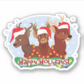Drei Weihnachtshändler Aufkleber (Vorderseite)