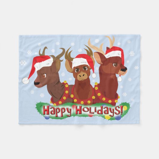 Drei Weihnachtshändler Fleecedecke (Vorderseite (Horizontal))