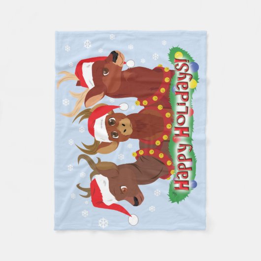 Drei Weihnachtshändler Fleecedecke (Vorderseite)