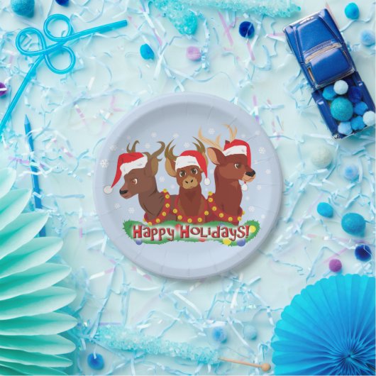 Drei Weihnachtshändler Pappteller (Party)