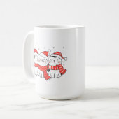 Drei Weihnachtskatzen in Hats und Skarabäen Kaffeetasse (Vorderseite Links)