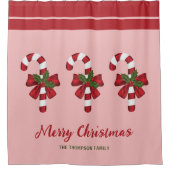 Drei Weihnachtsklänge mit individuellem Text Duschvorhang (Vorderseite)