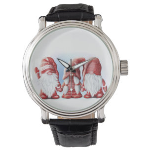 Drei Weihnachtslustige Gnome Coffee Tasse Stone Ma Armbanduhr