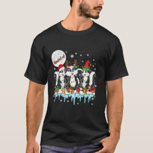 Drei Weihnachtsmann-Rentiere-Elfen-Skunks-Weihnach T-Shirt