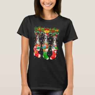 Drei Weihnachtsmann-Rentiere-Elfen-Whippet-Hunde z T-Shirt