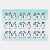 Drei Weihnachtspinguine Illustration Geschenkpapier Set (Vorderseite)