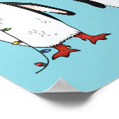 Drei Weihnachtspinguine Illustration Poster (Ecke)