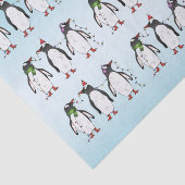 Drei Weihnachtspinguine Illustration Seidenpapier (Ausschnitt)