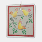 Drei Weihnachtsschmuck auf dem französischen Hühne (Links)