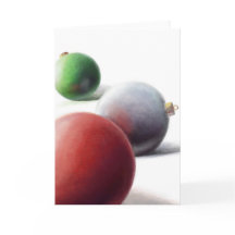 Drei Weihnachtsschmuck - Grußkarte