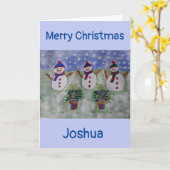 Drei Weihnachtsschneefeste Karte (Gelbe Blume)