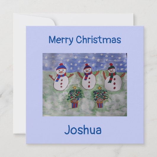Drei Weihnachtsschneemänner flache Weihnachtskarte Karte (Vorderseite)