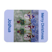 Drei Weihnachtsschneemänner flexibel Magnet (Horizontal)