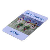 Drei Weihnachtsschneemänner flexibel Magnet (Linke Seite)