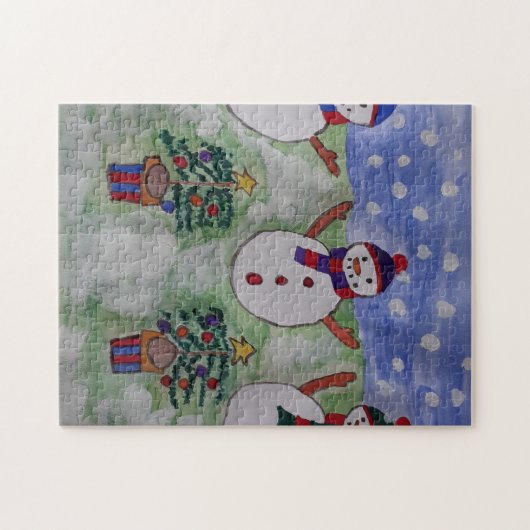 Drei Weihnachtsschneemänner Jigsaw Puzzle (Horizontal)