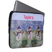 Drei Weihnachtsschneemänner Laptop-Sleeve Laptopschutzhülle (Vorne Rechts)