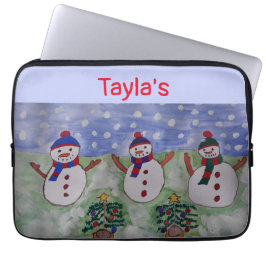 Drei Weihnachtsschneemänner Laptop-Sleeve Laptopschutzhülle