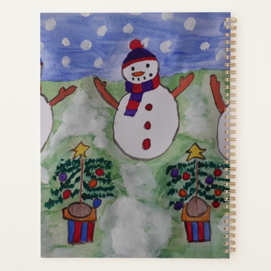 Drei Weihnachtsschneemänner Planer (Rückseite)