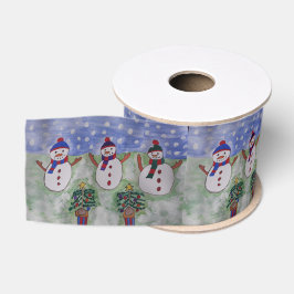 Drei Weihnachtsschneemänner Ripsband