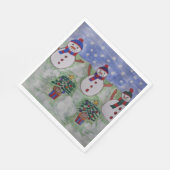 Drei Weihnachtsschneemänner Serviette (Ecke)
