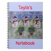 Drei Weihnachtssnowmen SpiralNotebook Notizblock (Vorderseite)