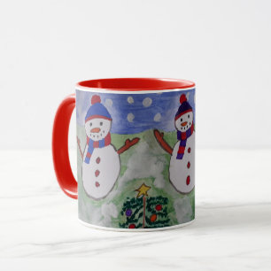 Drei Weihnachtssnowmen-Tasse Tasse