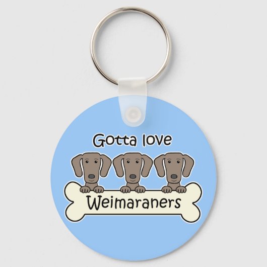 Drei Weimaraner Schlüsselanhänger (Vorderseite)